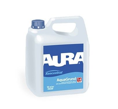 Грунт концентрат 1:5 универсальный акриловый AURA Аквагрунт влагоизолирующий (3 л) /160(4шт/уп)